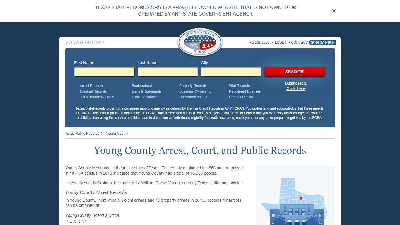 Young County Arrest, Court, and Public Records