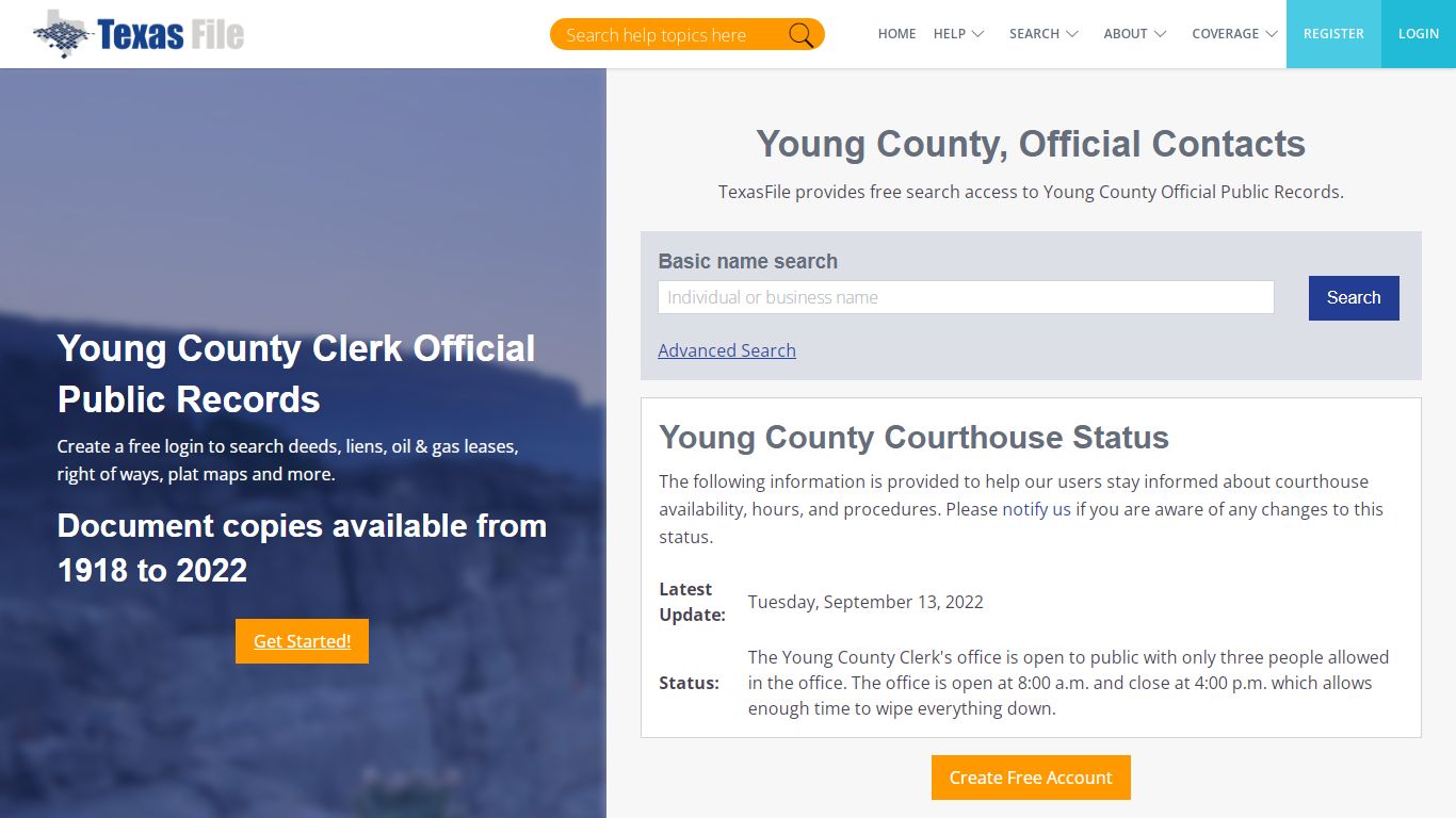 Young County Clerk Official Public Records | TexasFile