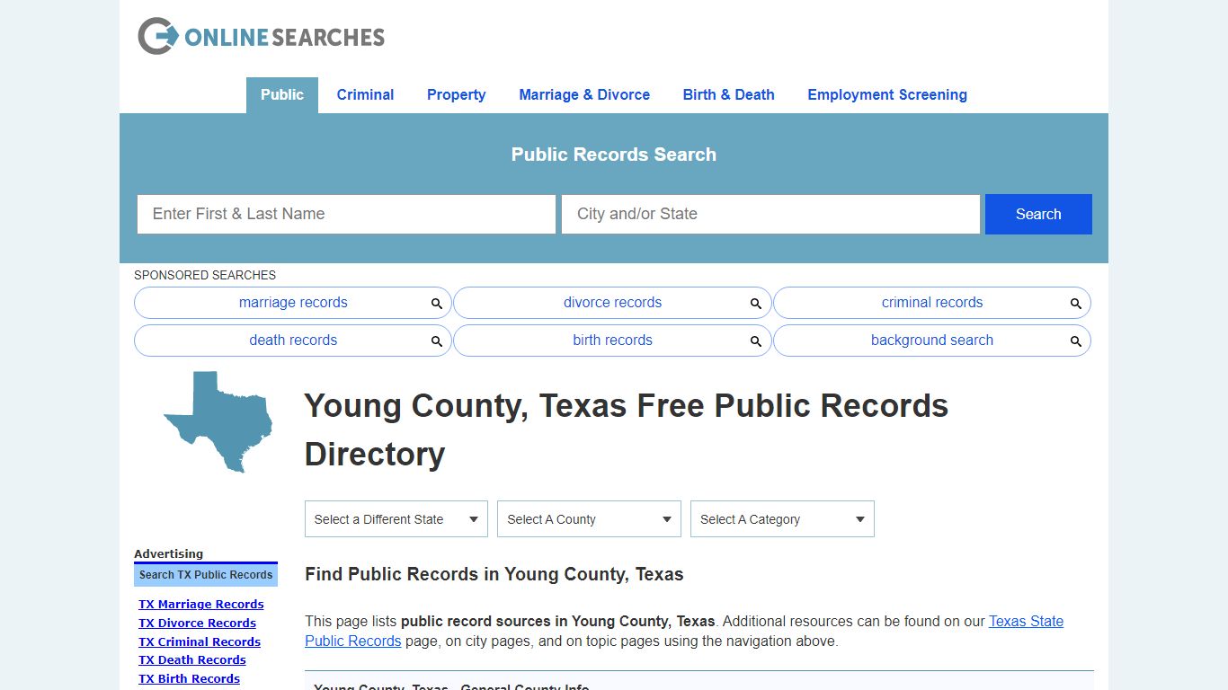 Young County, Texas Public Records Directory - OnlineSearches.com